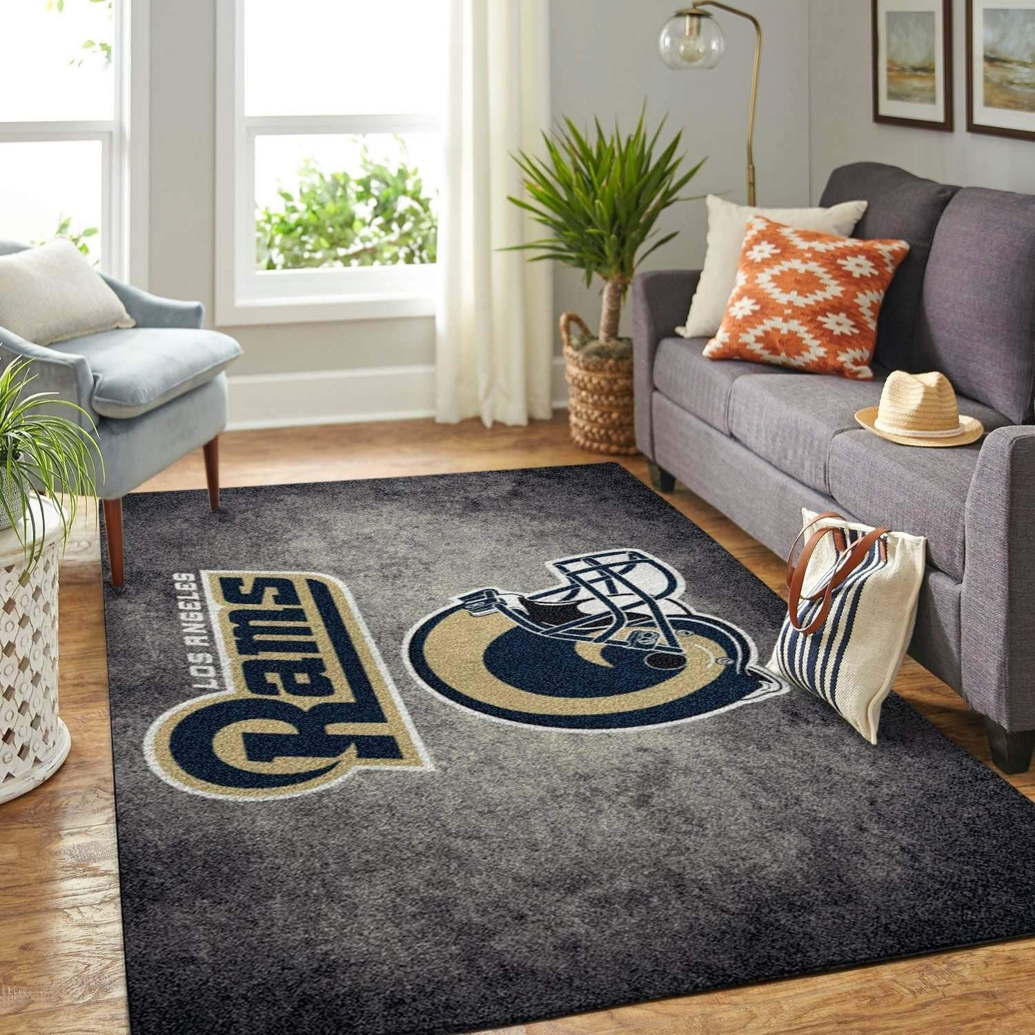 Los Angeles Rams Rectangle Area Rug – Full Print Carpet For Living Room & Bedroom Home Decor