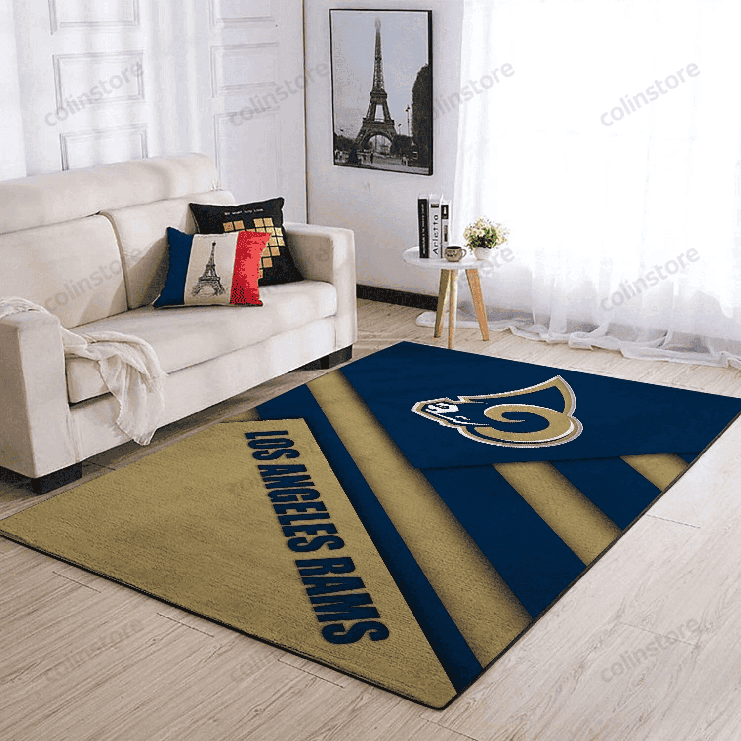 Los Angeles Rams Rectangle Area Rug – Full Print Carpet For Living Room & Bedroom Home Decor