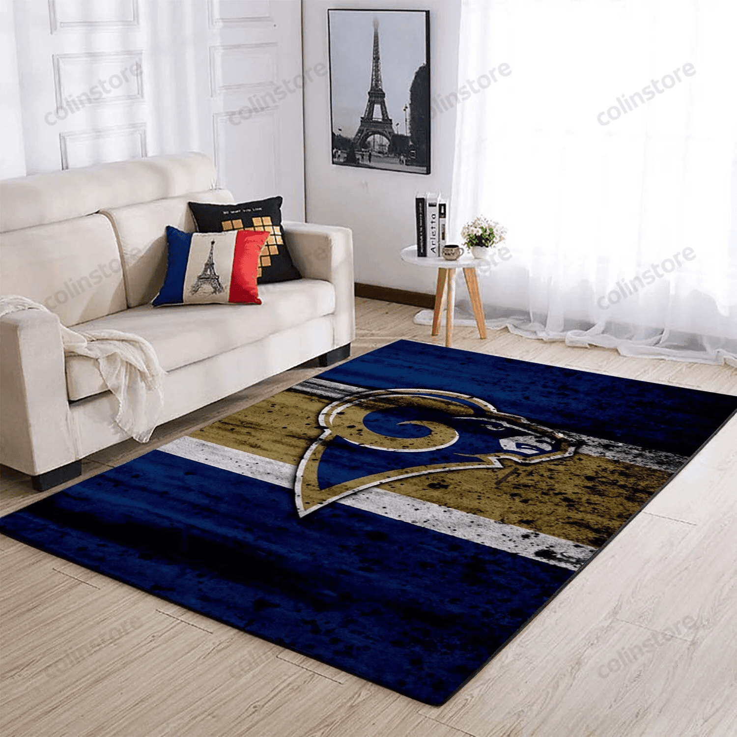Los Angeles Rams Rectangle Area Rug – Full Print Carpet For Living Room & Bedroom Home Decor