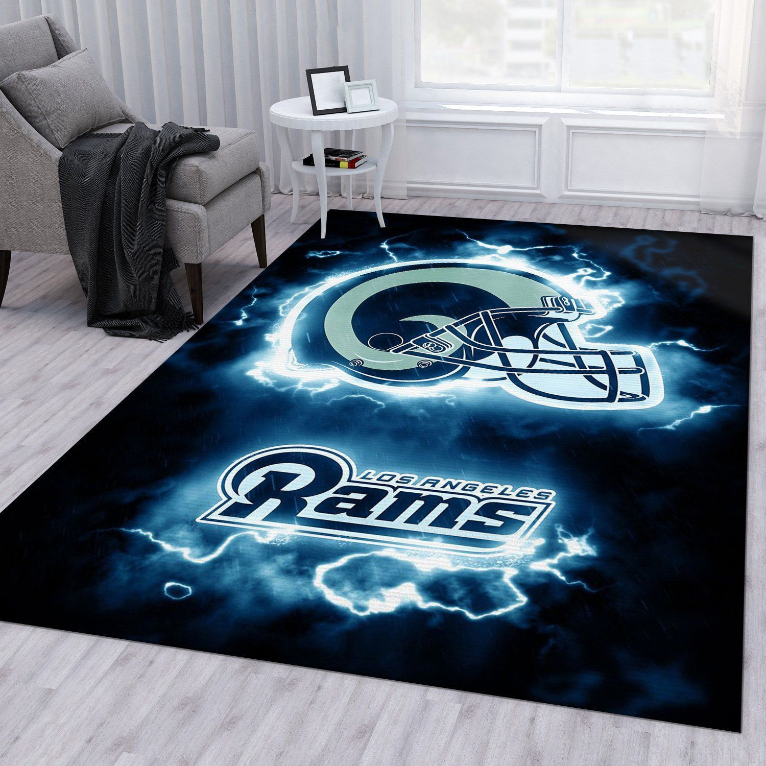 Los Angeles Rams Rectangle Area Rug – Full Print Carpet For Living Room & Bedroom Home Decor