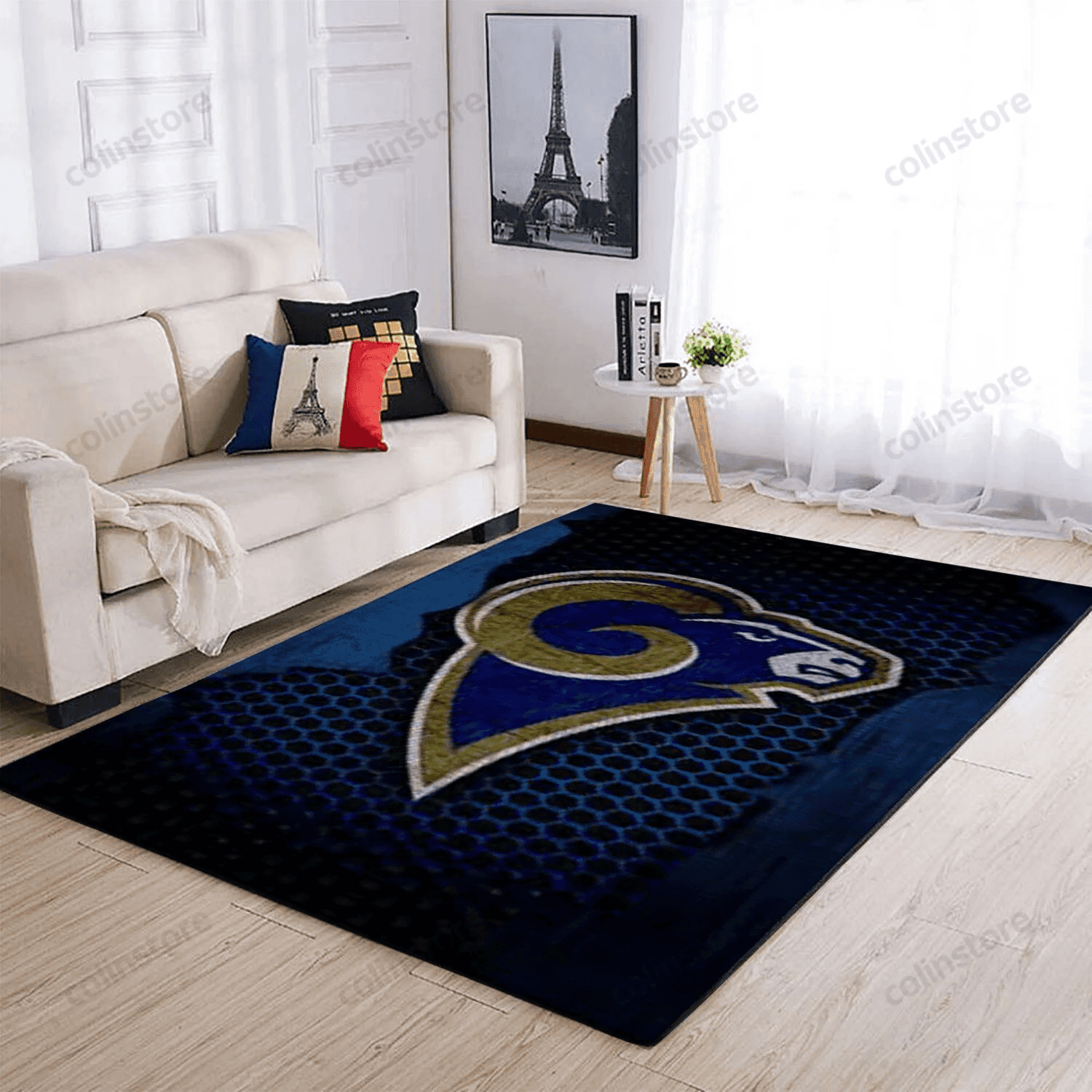 Los Angeles Rams Rectangle Area Rug – Full Print Carpet For Living Room & Bedroom Home Decor
