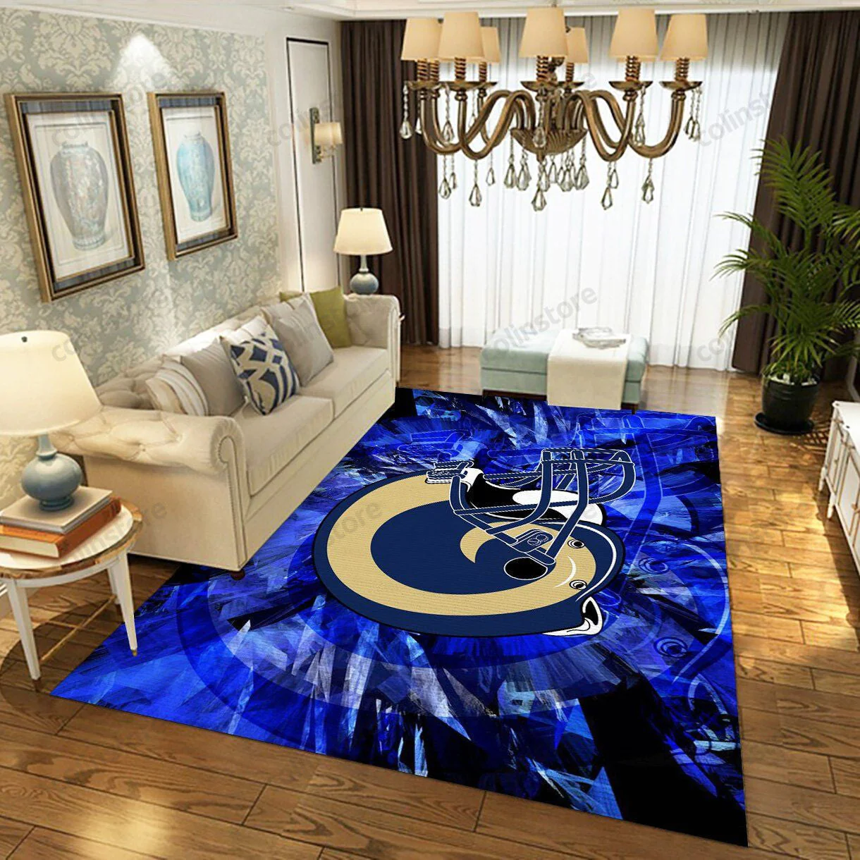 Los Angeles Rams Rectangle Area Rug – Full Print Carpet For Living Room & Bedroom Home Decor