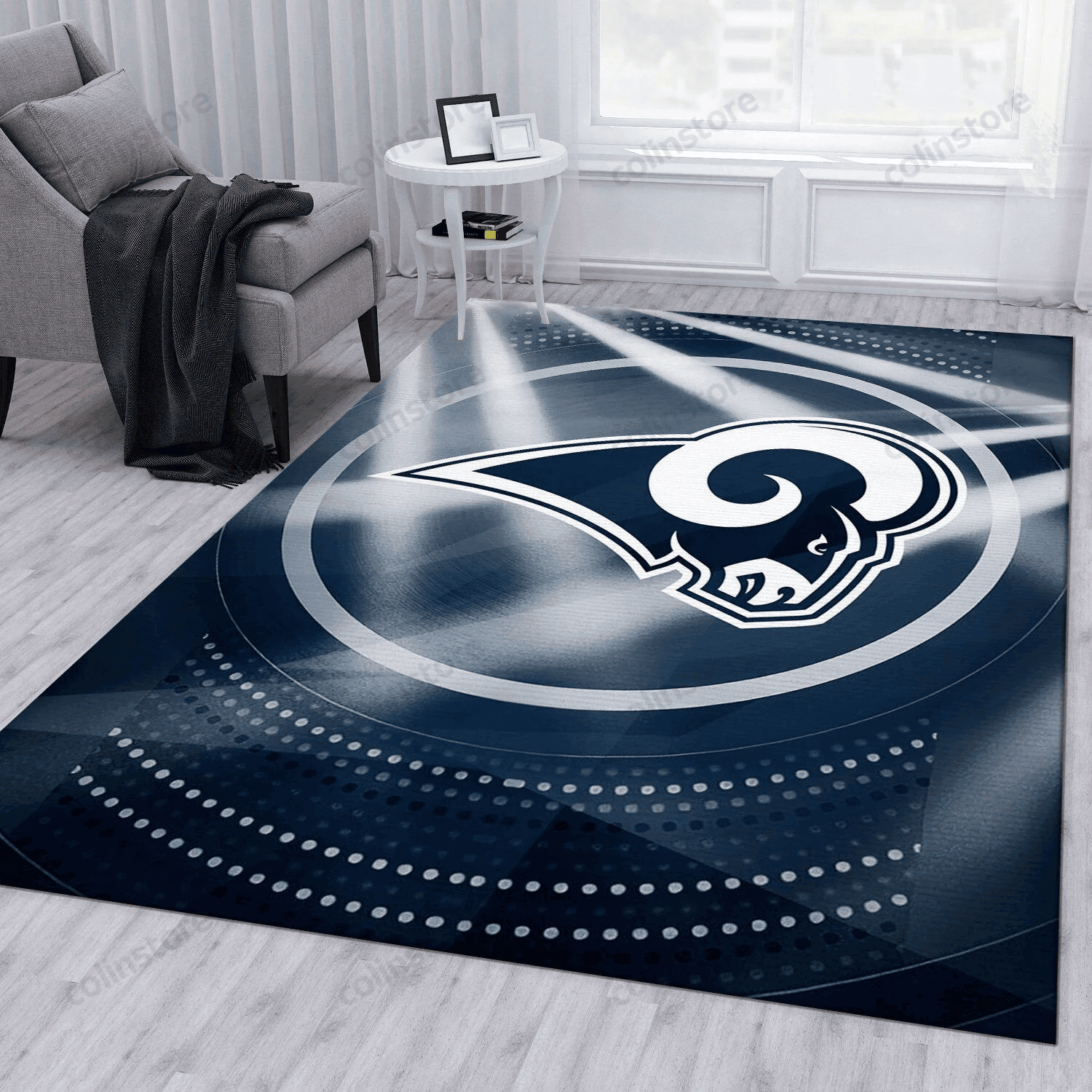 Los Angeles Rams Rectangle Area Rug – Full Print Carpet For Living Room & Bedroom Home Decor