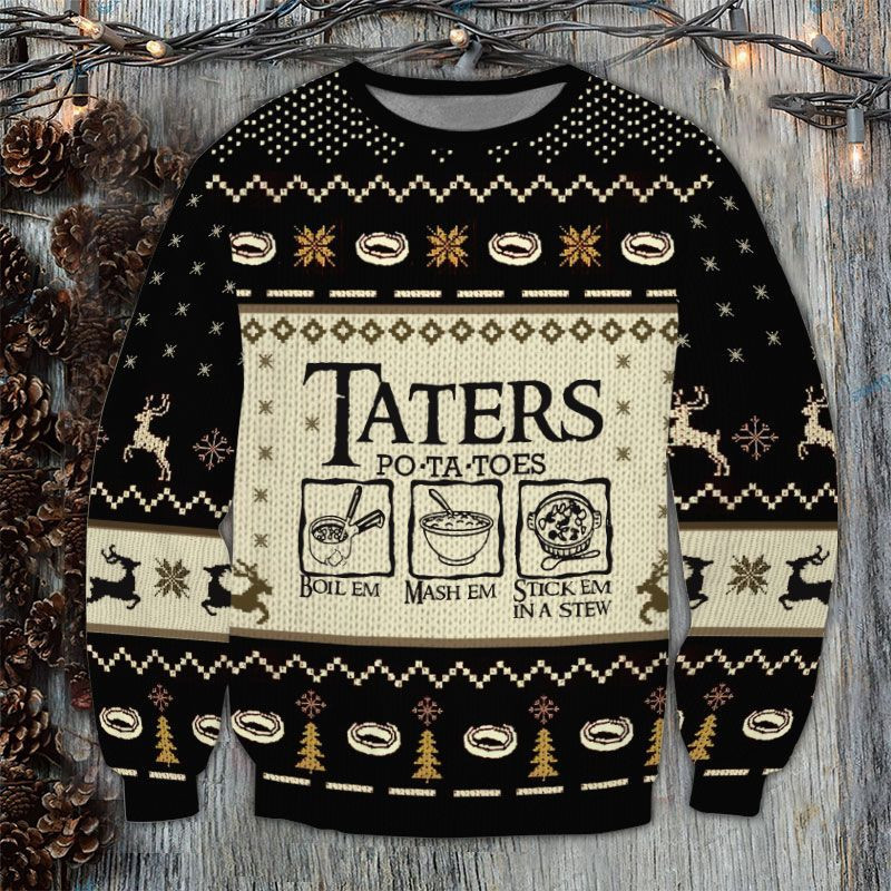 LOTR Taters Potatoes Ugly Christmas Sweater, Perfect Holiday Gift