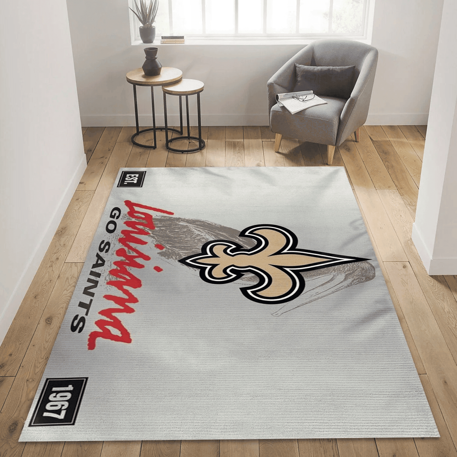 Louisiana Go Saints 3D Rectangle Area Rug – Full Print Carpet For Living Room & Bedroom Home Decor