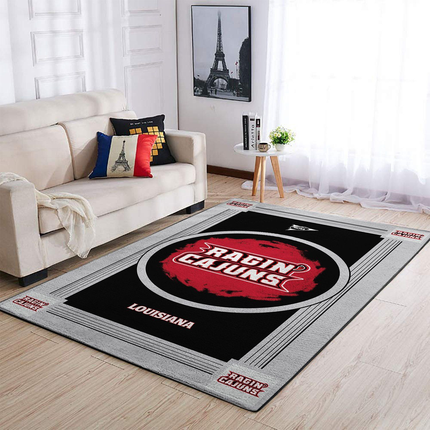 Louisiana Ragin Cajuns Team Logo Nice Gift Rectangle Area Rug – Full Print Carpet For Living Room & Bedroom Home Decor
