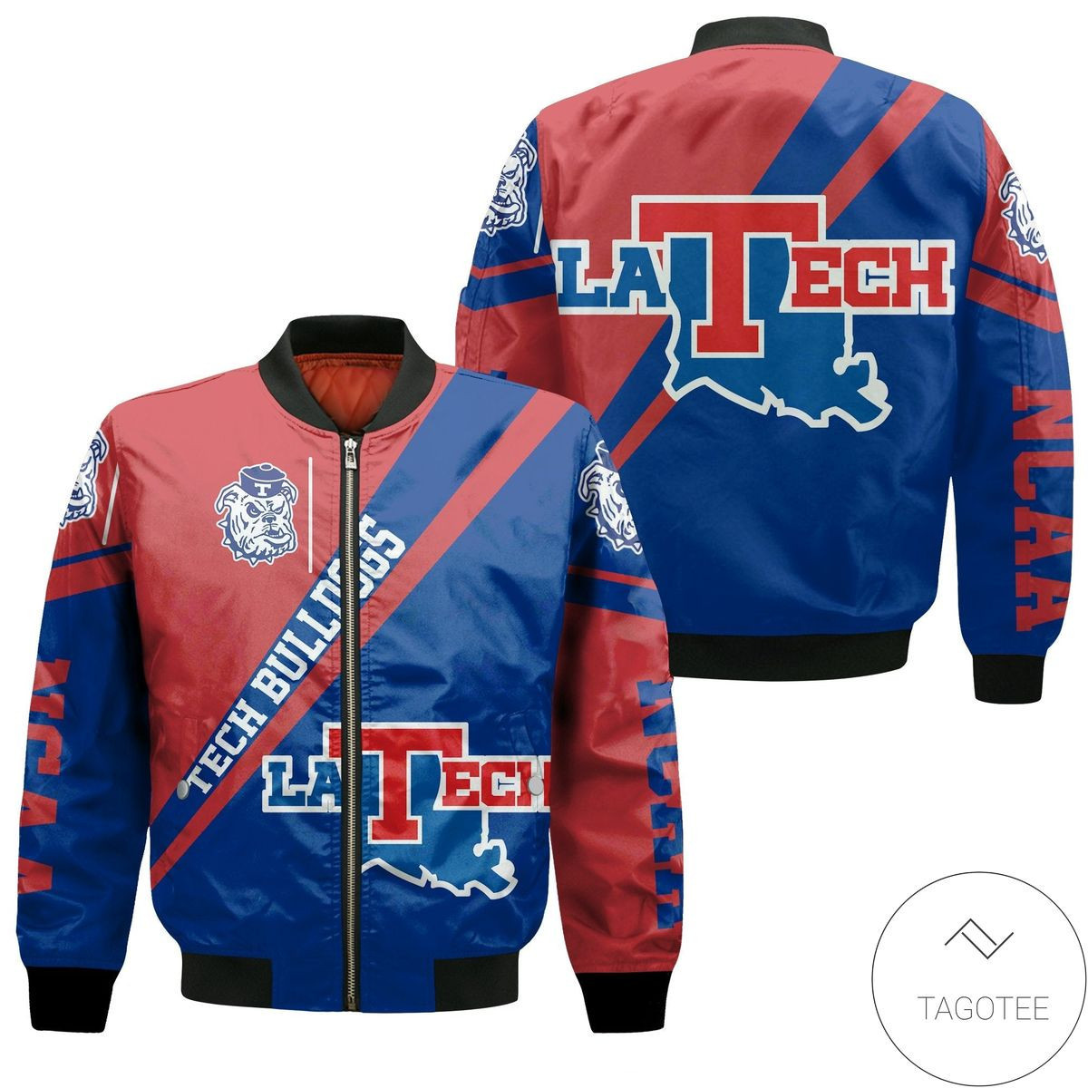 Louisiana Tech Bulldogs Cross Style Bomber Jacket | NCAA College Team Jacket for Men & Women | Sports Fan Gift