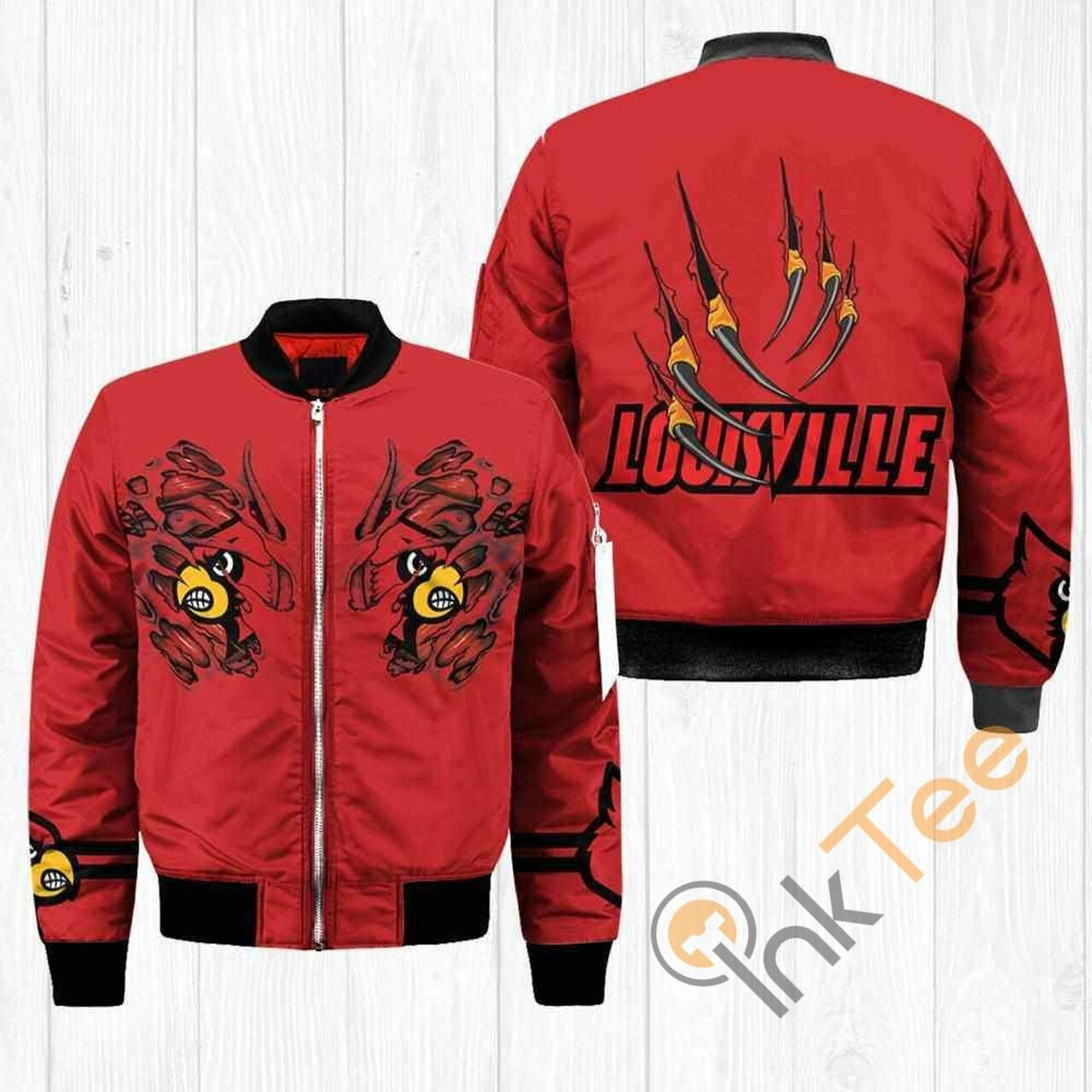 Louisville Cardinals Claws Bomber Jacket | NCAA College Team Jacket for Men & Women | Sports Fan Gift