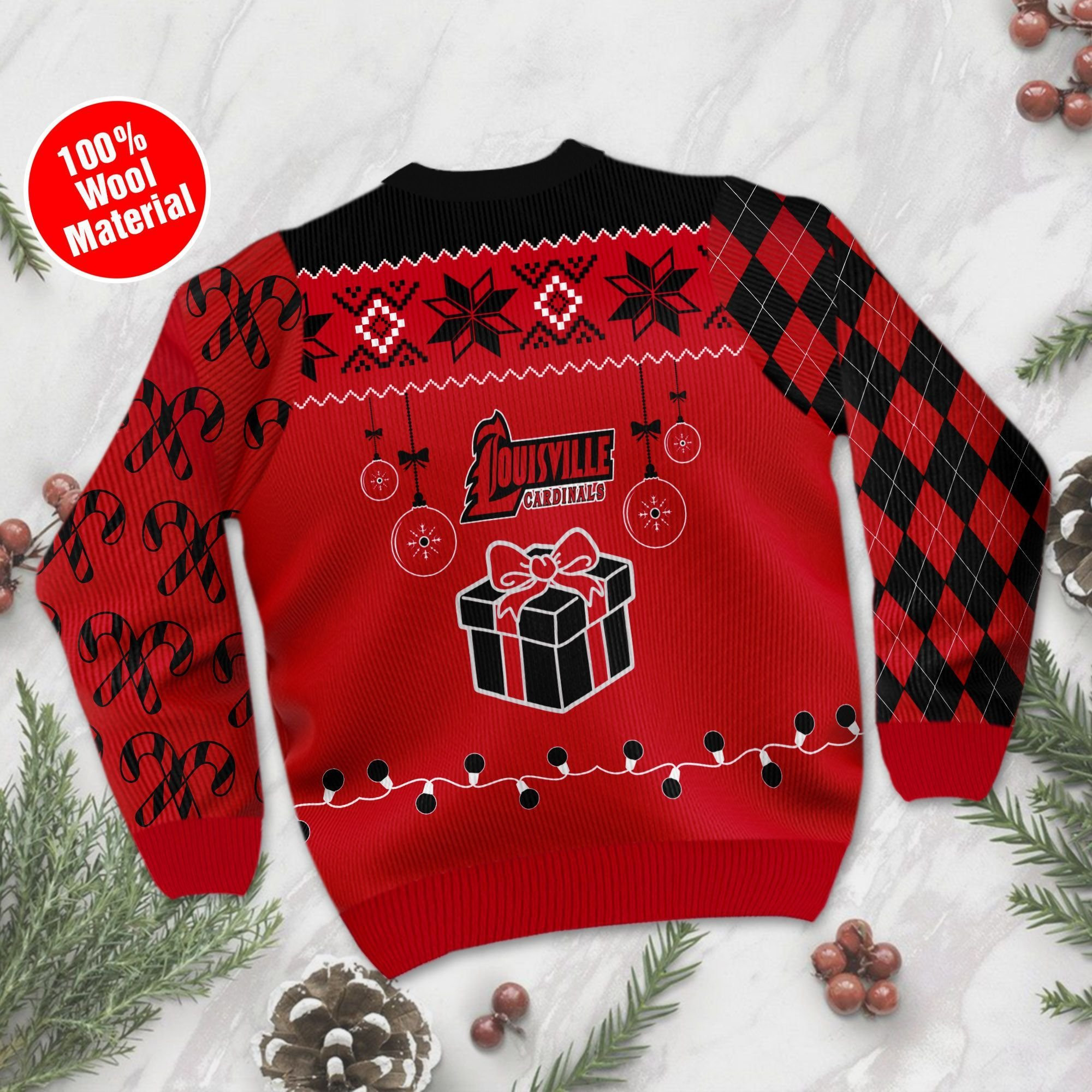 Louisville Cardinals Funny Ugly Christmas Sweater, Perfect Holiday Gift - Image 3