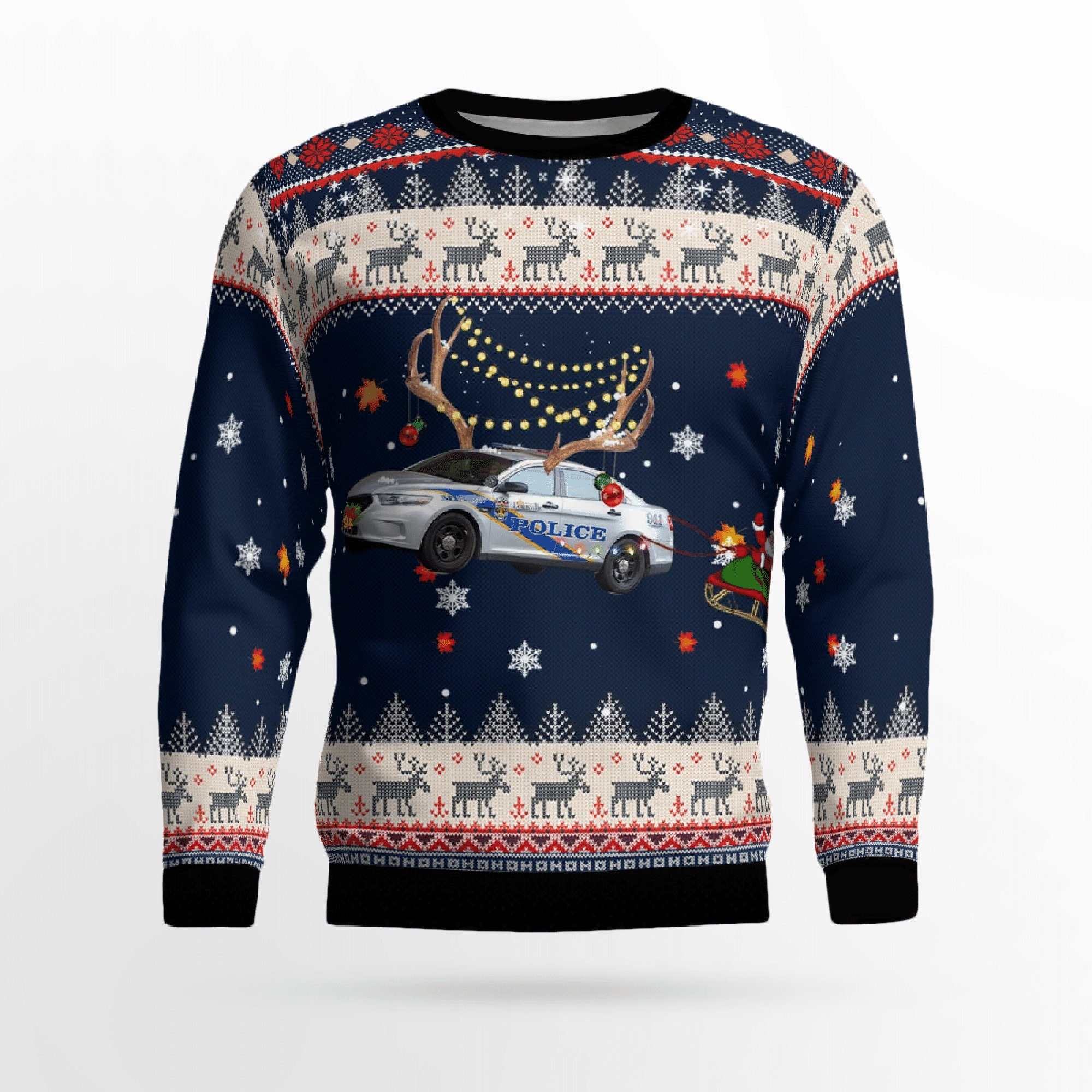 Louisville Metro Police Department Ford Police Interceptor, Christmas Xmas Ugly Christmas Sweater