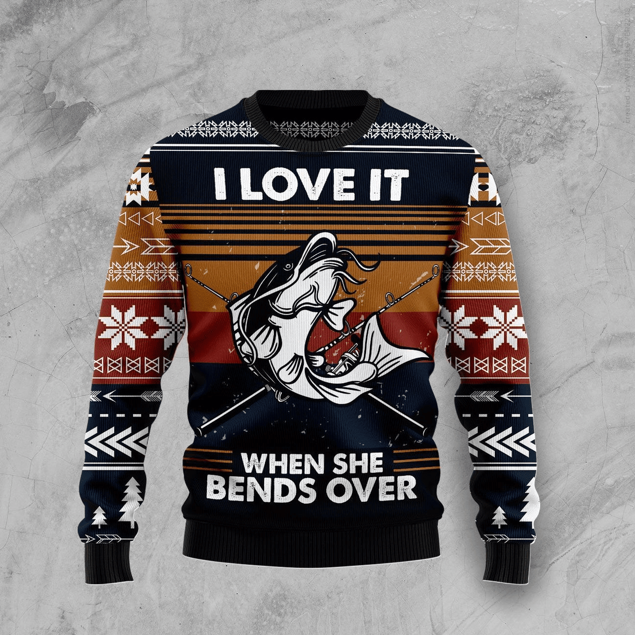 Love Fishing Ugly Christmas Sweater, Perfect Holiday Gift