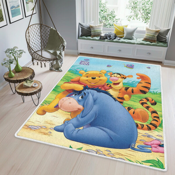 Love Friends Disney Winnie-the-Pooh Rectangle Area Rug – Full Print Carpet For Living Room & Bedroom Home Decor