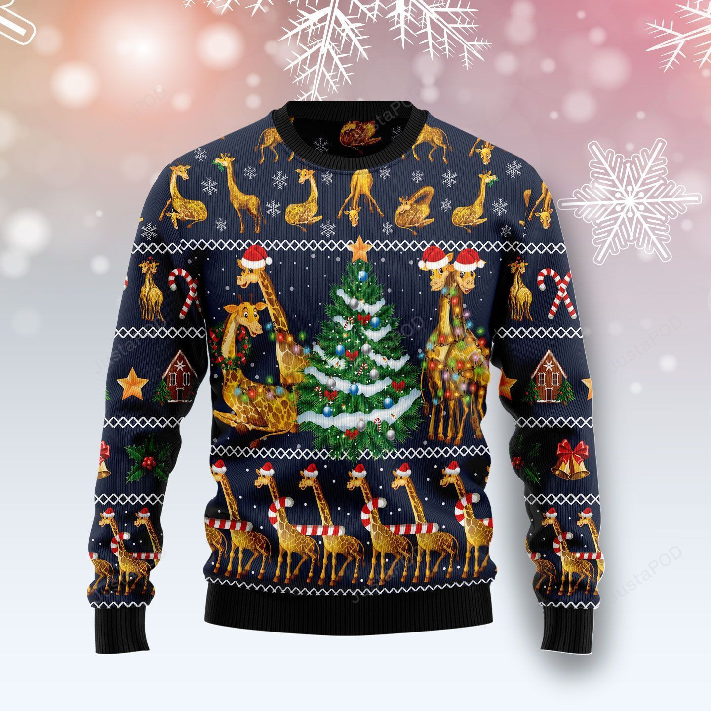Love Giraffe Ugly Christmas Sweater, Perfect Holiday Gift
