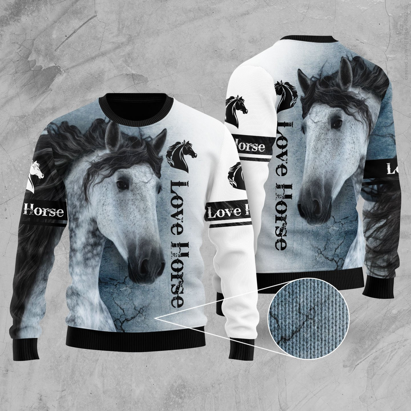 Love Horse Ugly Christmas Sweater, Perfect Holiday Gift