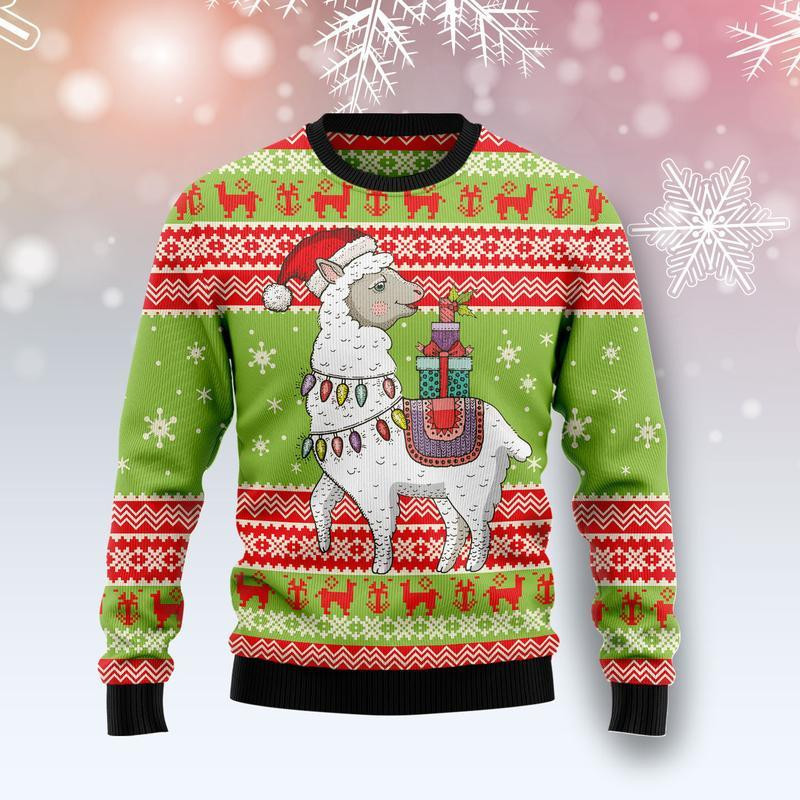Love Llama Ugly Christmas Sweater, Perfect Holiday Gift