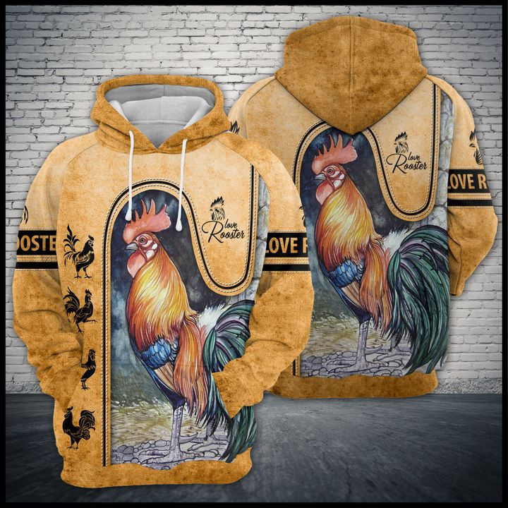 Love Rooster 3D All Over Print Hoodie & Zip Hoodie