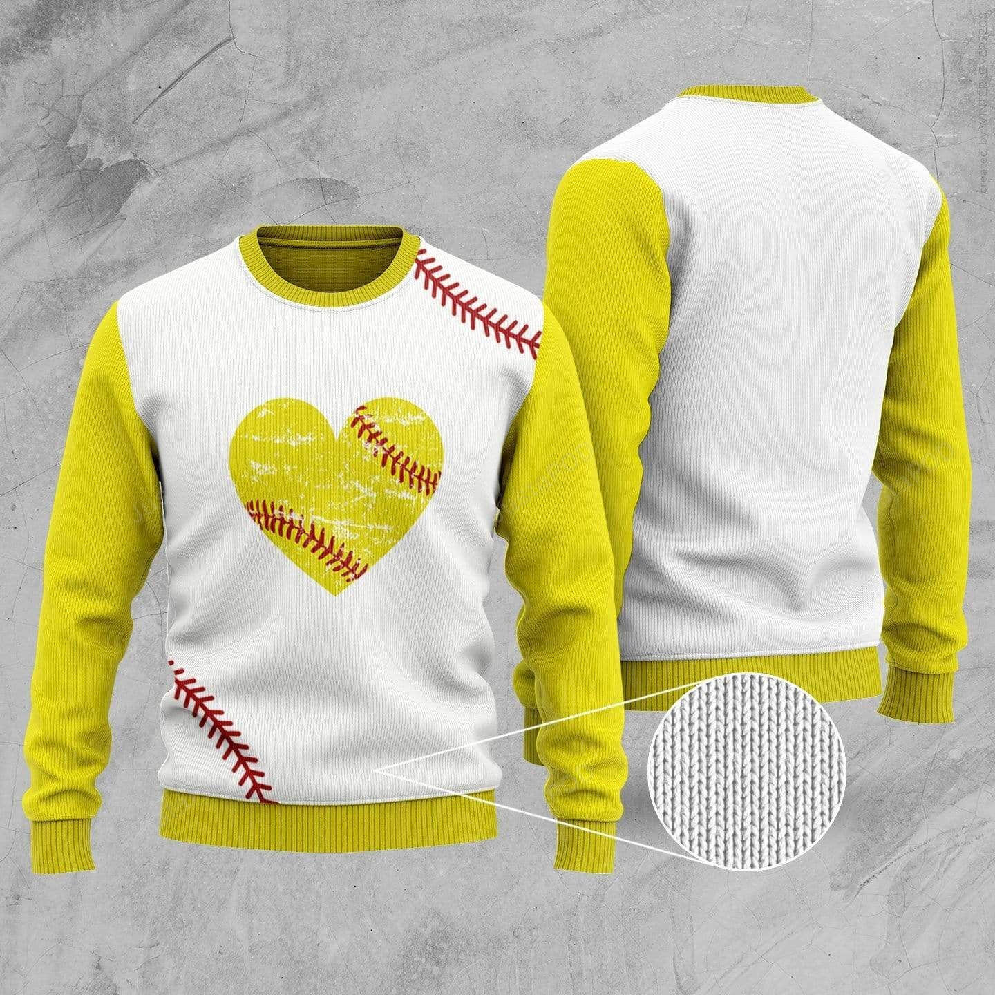 Love Softball Ugly Christmas Sweater, Perfect Holiday Gift