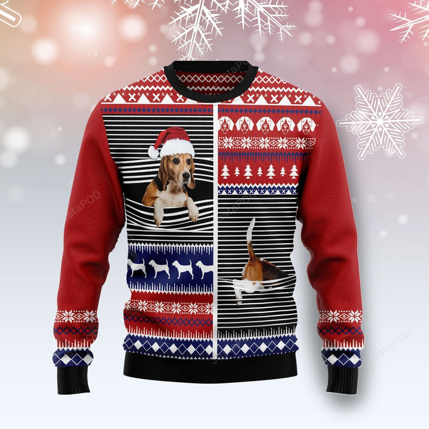 Lovely Beagle Ugly Christmas Sweater, Perfect Holiday Gift