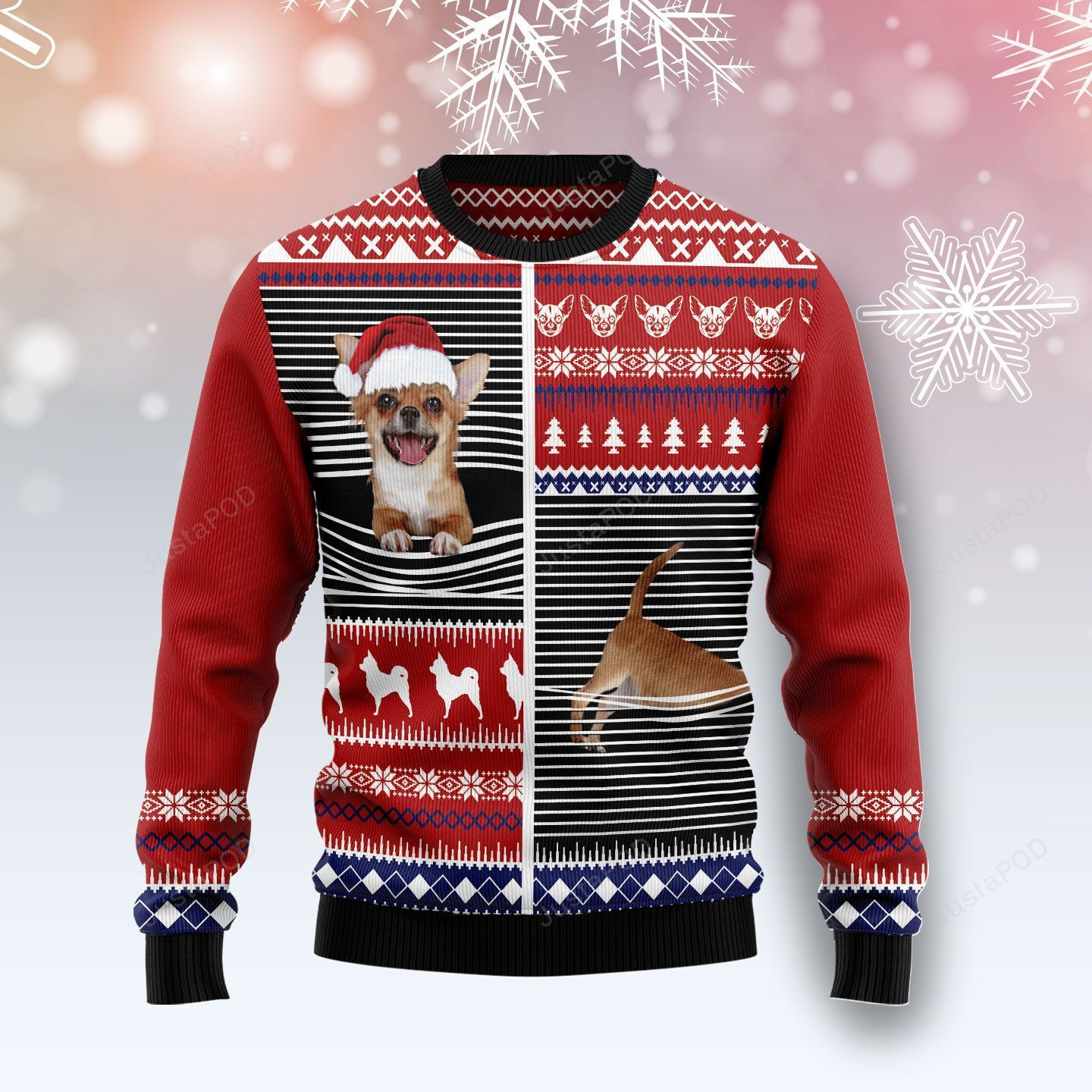 Lovely Chihuahua Ugly Christmas Sweater, Perfect Holiday Gift