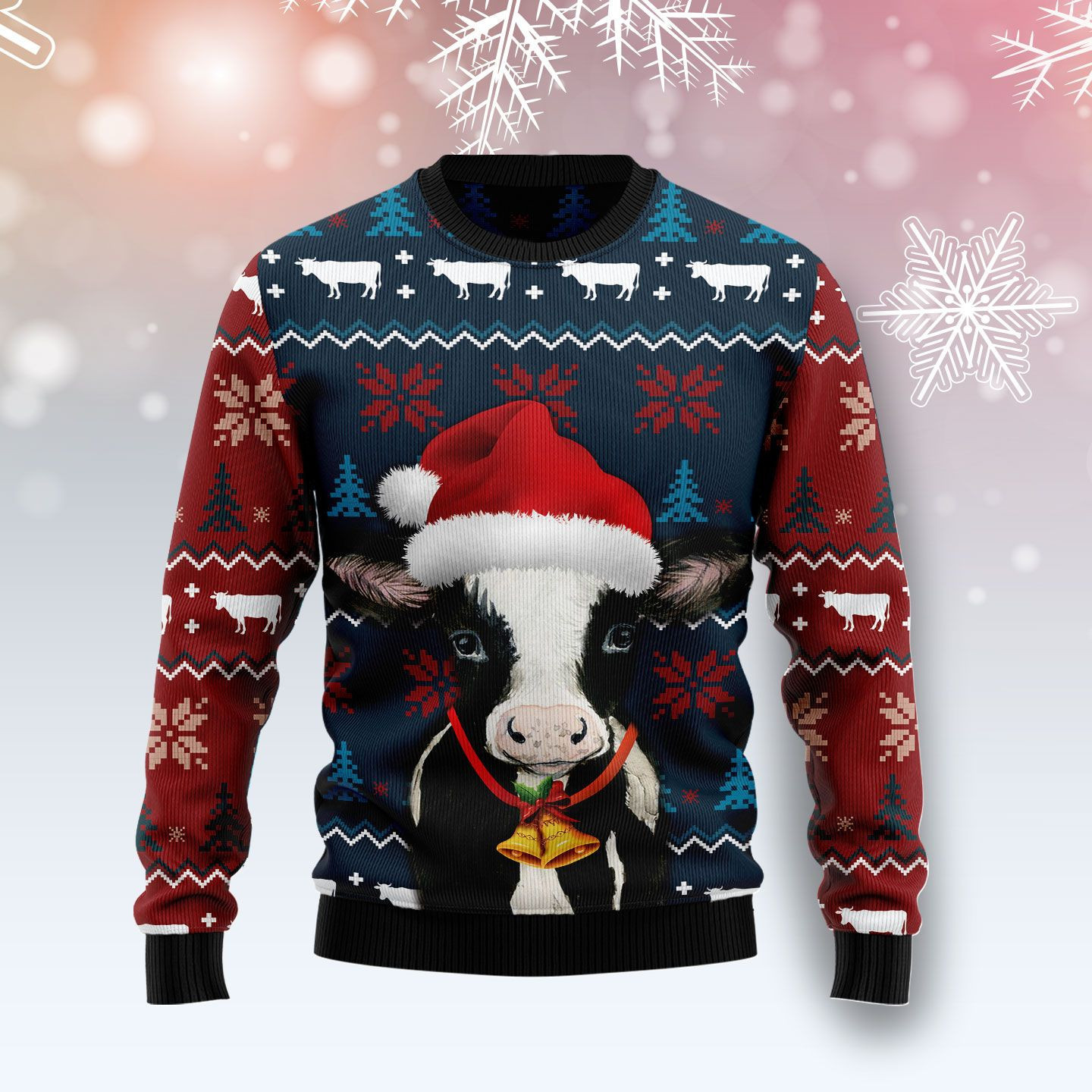 Lovely Cow Ugly Christmas Sweater, Perfect Holiday Gift