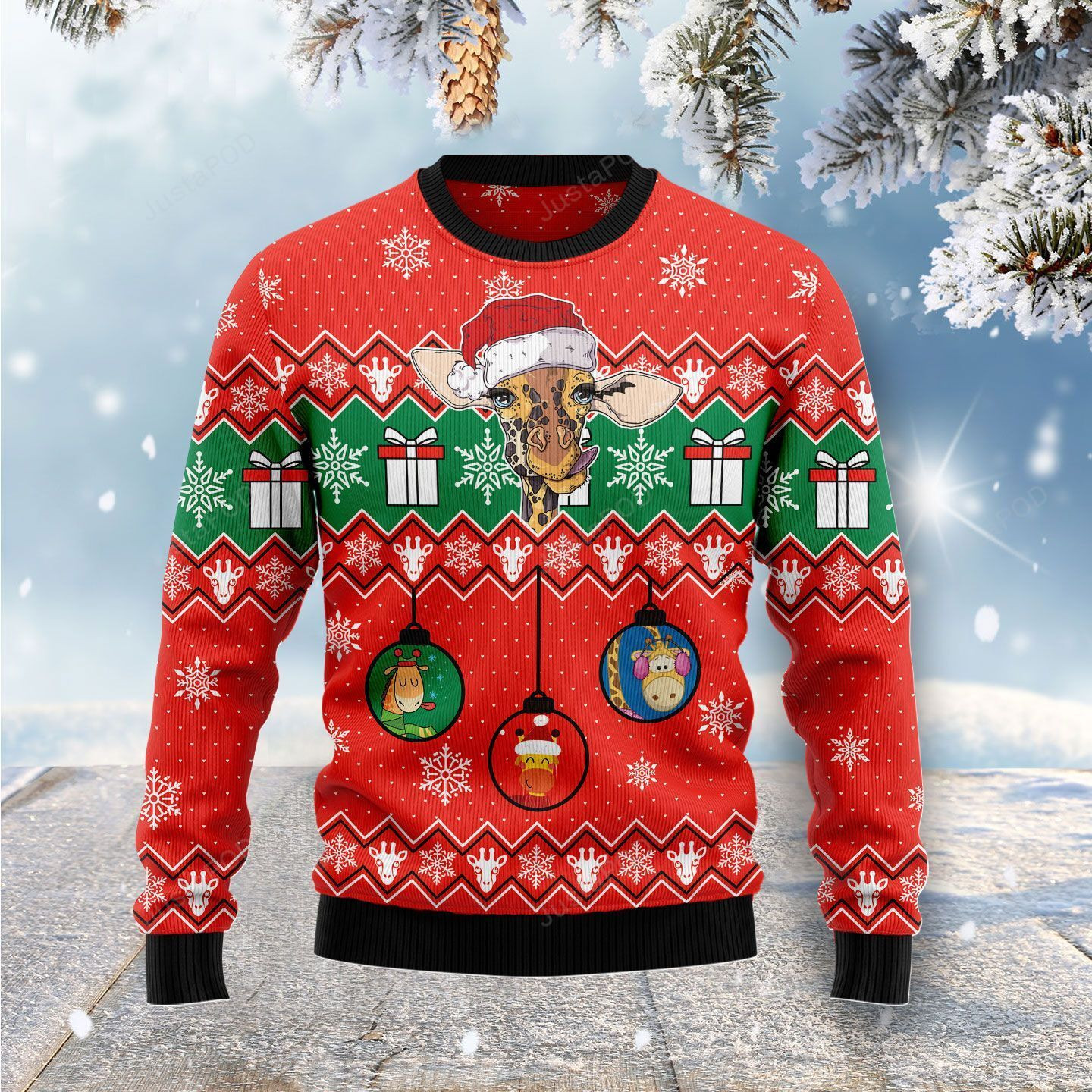 Lovely Giraffe Ugly Christmas Sweater, Perfect Holiday Gift
