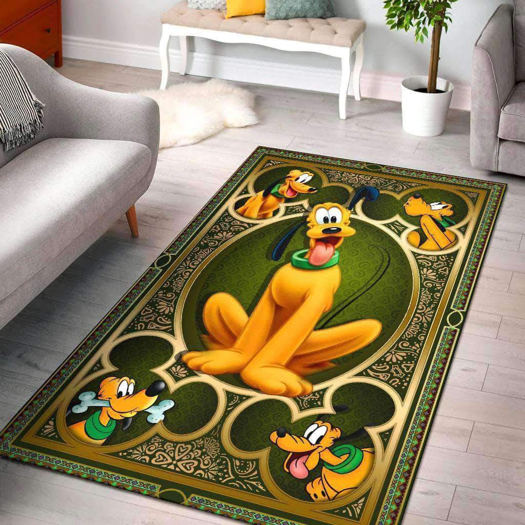 Lovely Pluto Disney Rectangle Area Rug – Full Print Carpet For Living Room & Bedroom Home Decor