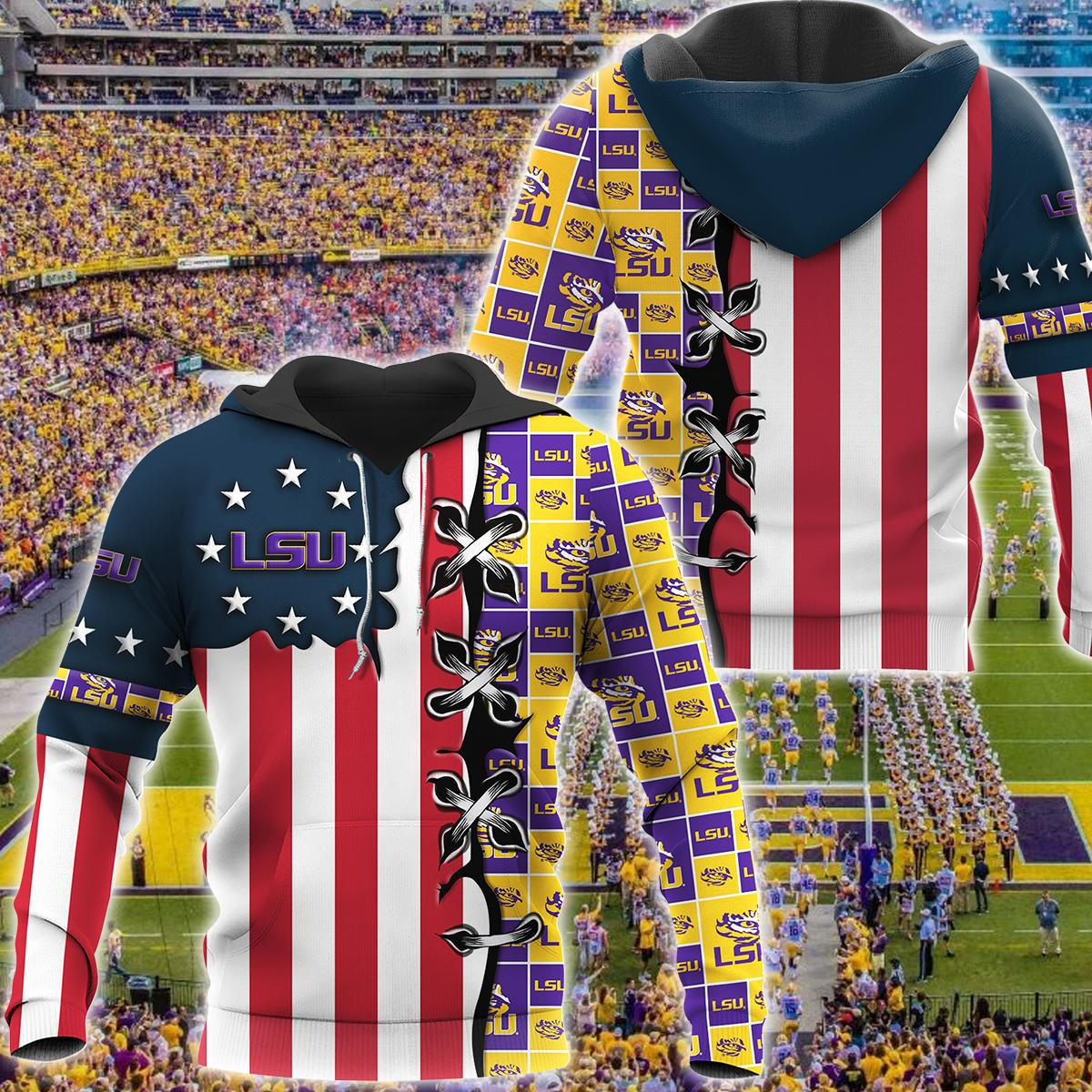Lsu Tigers 3D All Over Print Hoodie & Zip Hoodie