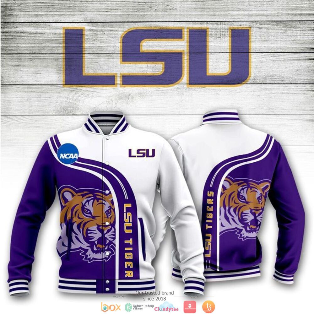 LSU Tigers Purple White Varsity Baseball Jacket for Men & Women | NCAA Team Fan Gift