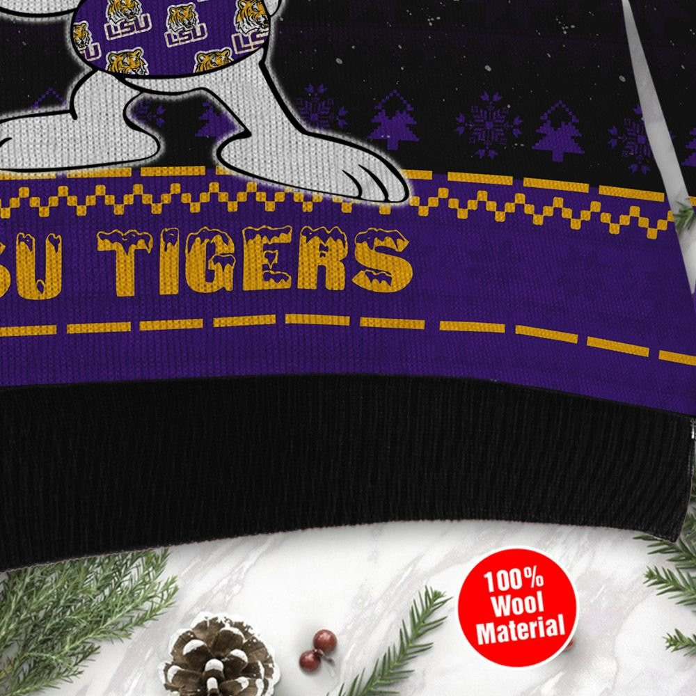 Lsu Tigers Snoopy Dabbing Ugly Christmas Sweater Perfect Holiday Gift - Image 4