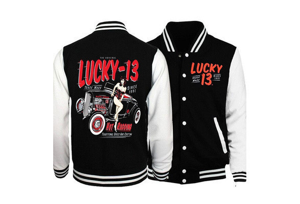 Lucky 13 Lola Hot Rodding Baseball Jacket for Men & Women | Lifestyle Fan Gift