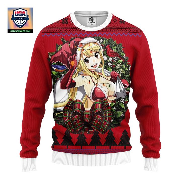 Lucy Heartfilia Santa Claus Fairy Tail Noel Mc Ugly Christmas Sweater Thanksgiving Gift