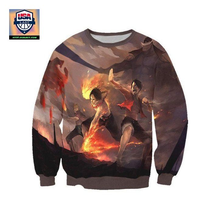 Luffy Fighting Sweater One Piece 3D Printed Sweater