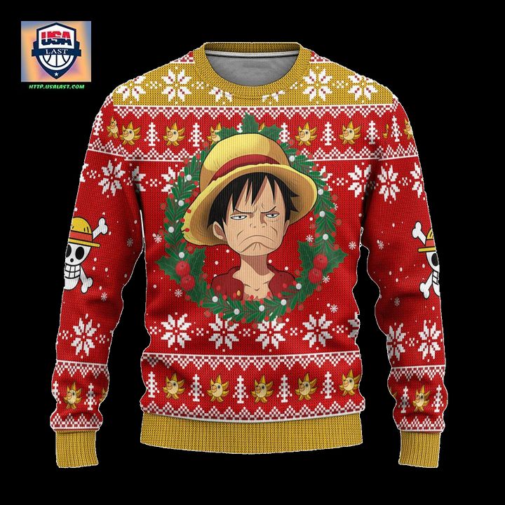 Luffy One Piece Anime Ugly Christmas Sweater Xmas Gift