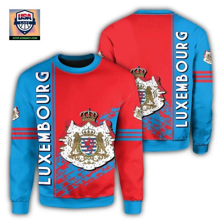 Luxembourg Coat Of Arms Sweater Quarter Style J7
