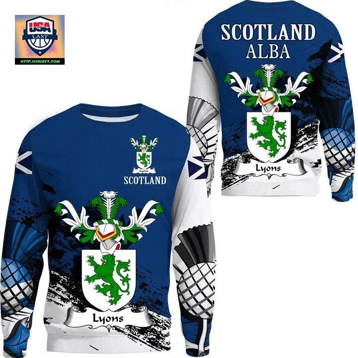 Lyons Scottish Family Crest Scotland Special Sweater 