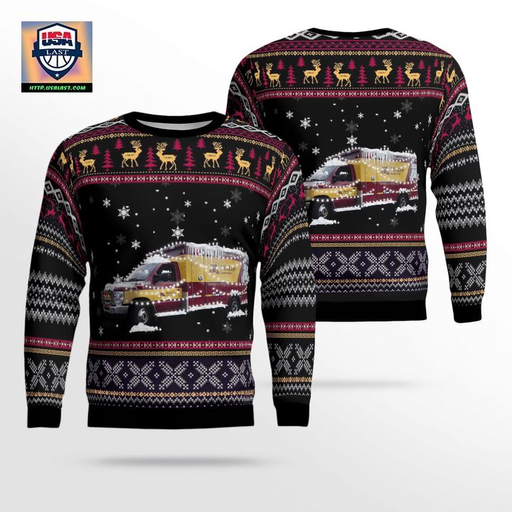 M Health Fairview EMS Christmas AOP Sweater