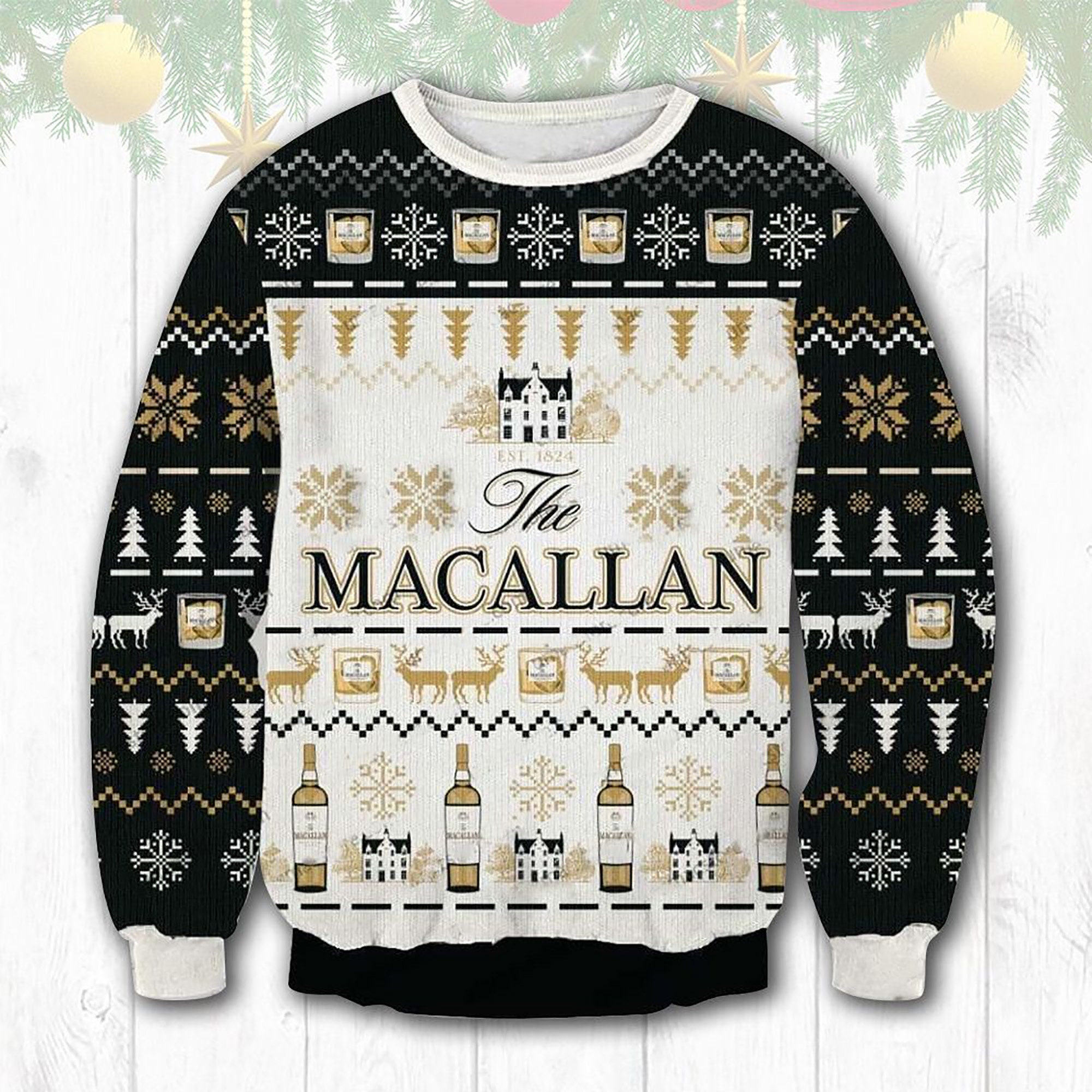 Macallan House 1824 Whiskey Ugly Christmas Sweater