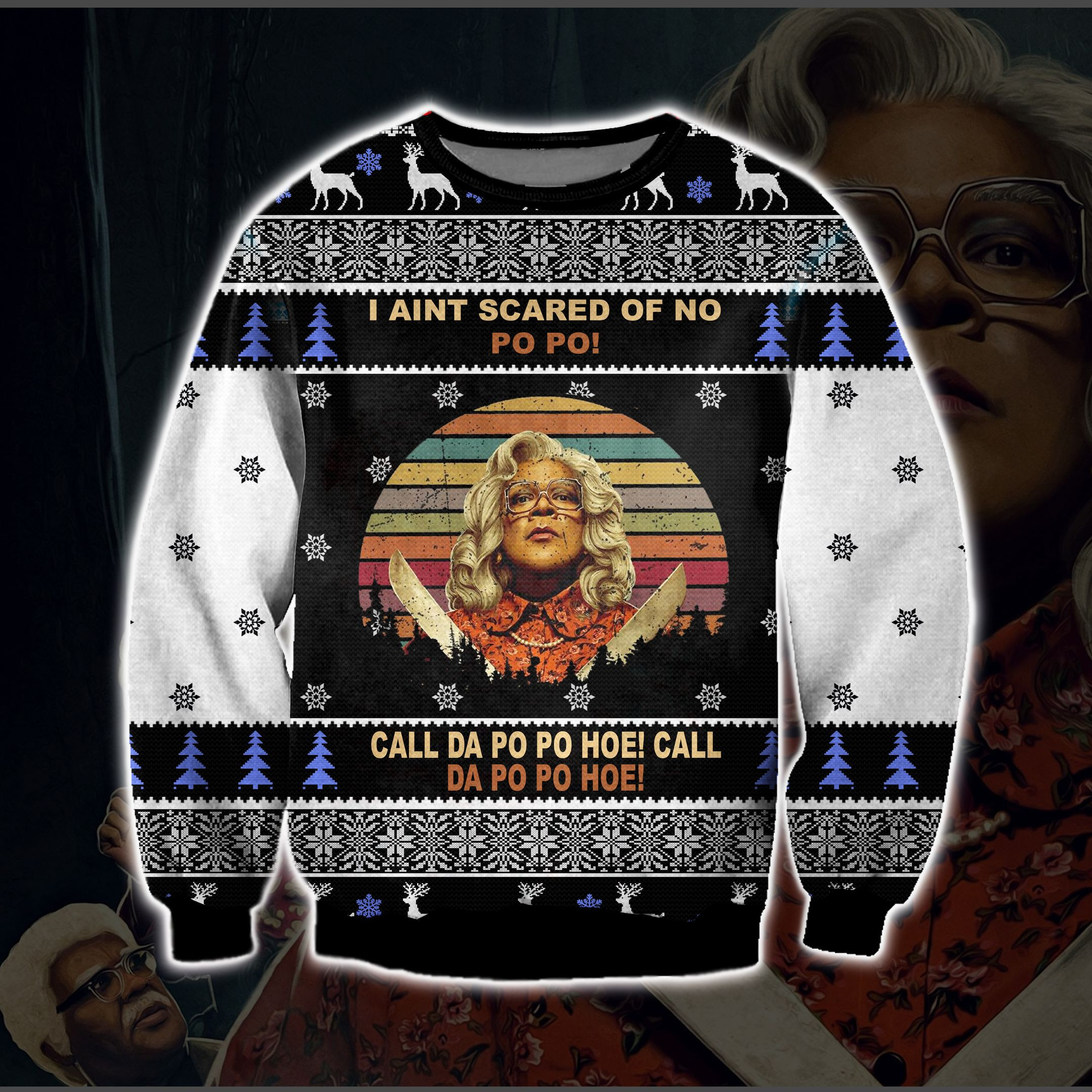 Madea 3D Print Knitting Pattern Ugly Christmas Sweater