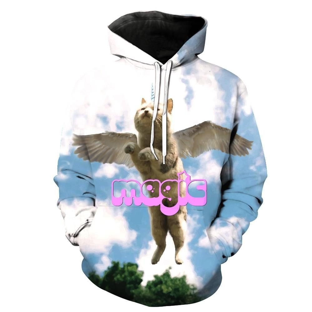 Magic Flying Cat Unicorn 3D All Over Print Hoodie & Zip Hoodie