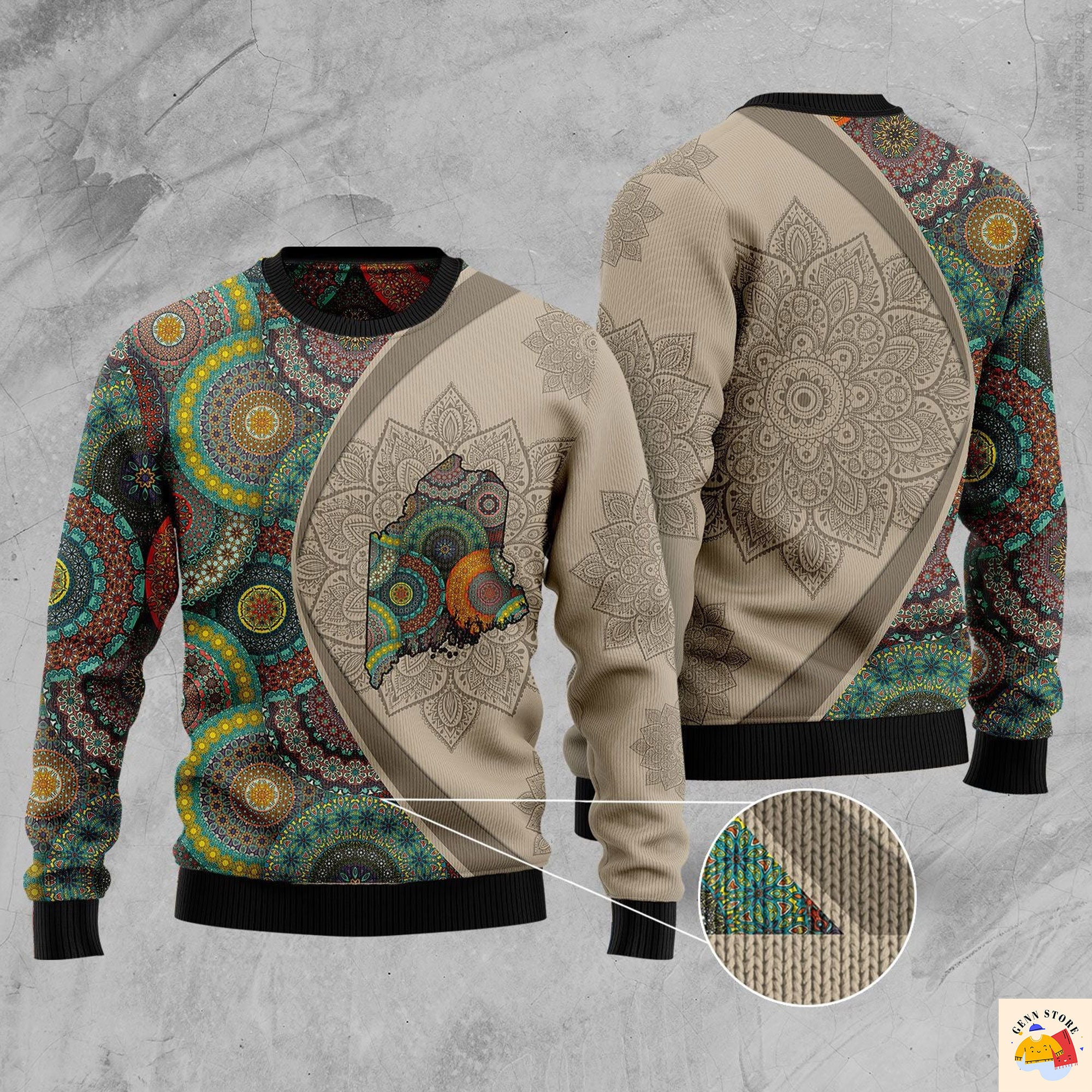Maine Mandala Ugly Christmas Sweater