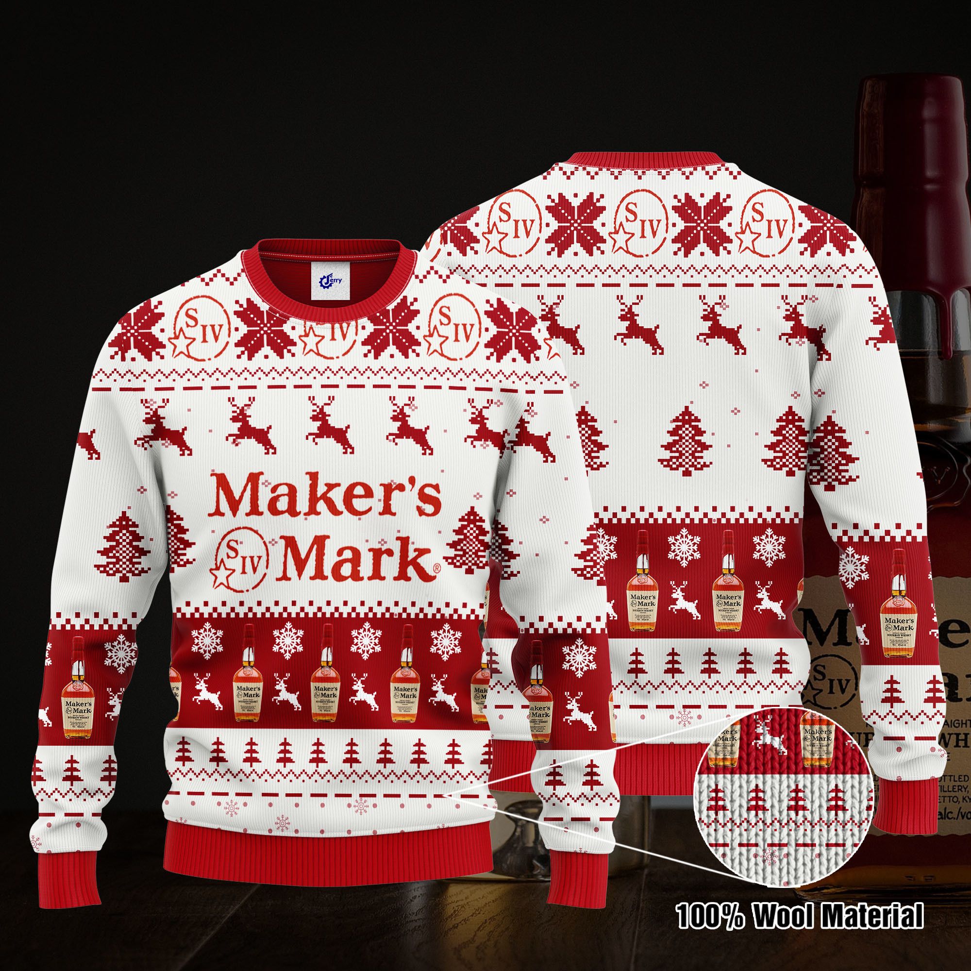 Maker's Mark 3D Print Ugly Christmas Sweater, Hoodie, Zip Hoodie, Bomber Jacket