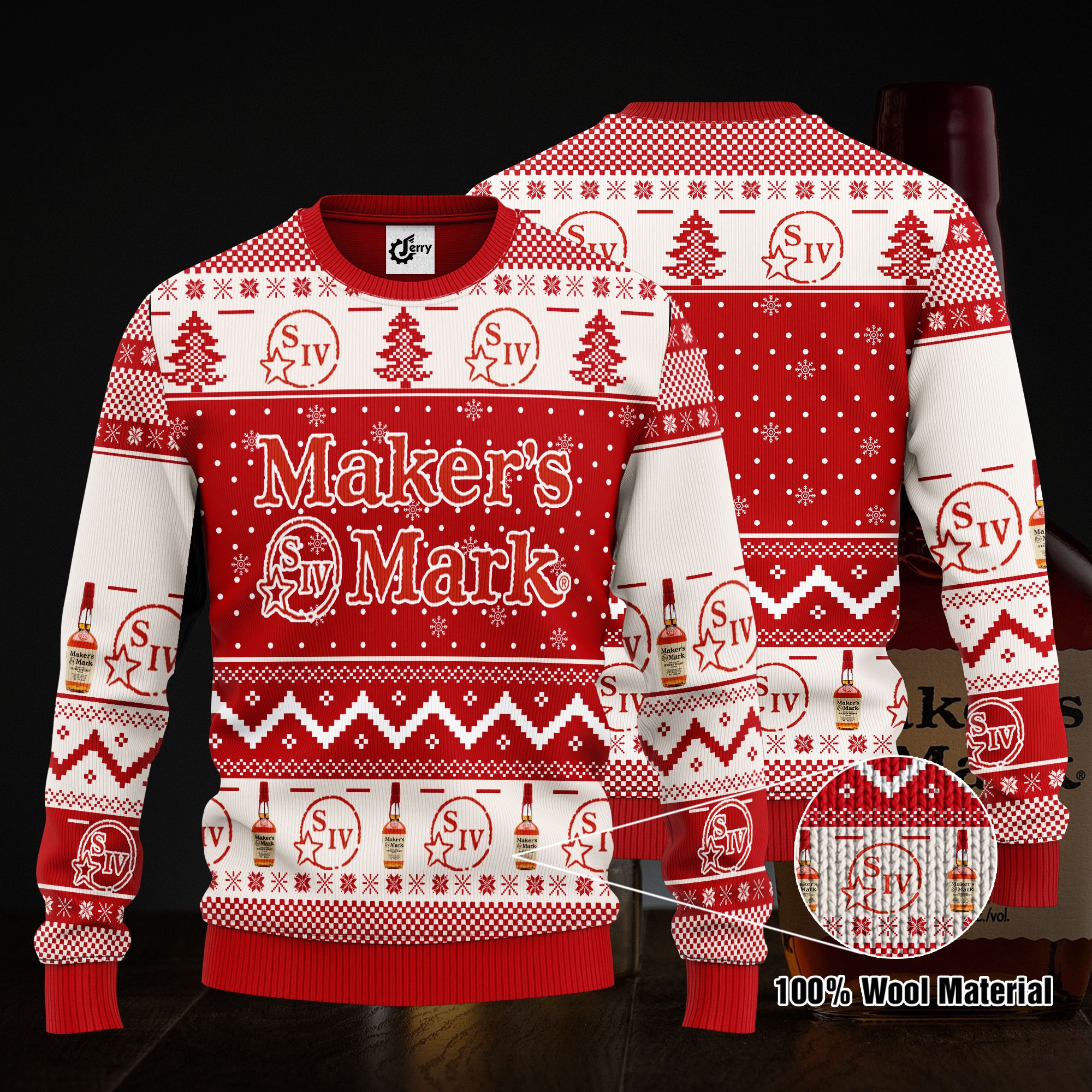 Maker's Mark 3D Print Ugly Christmas Sweater, Hoodie, Zip Hoodie, Bomber Jacket
