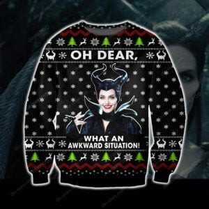 Maleficent Oh Dear What An Awkward Situation Ugly Christmas Sweater, Perfect Holiday Gift
