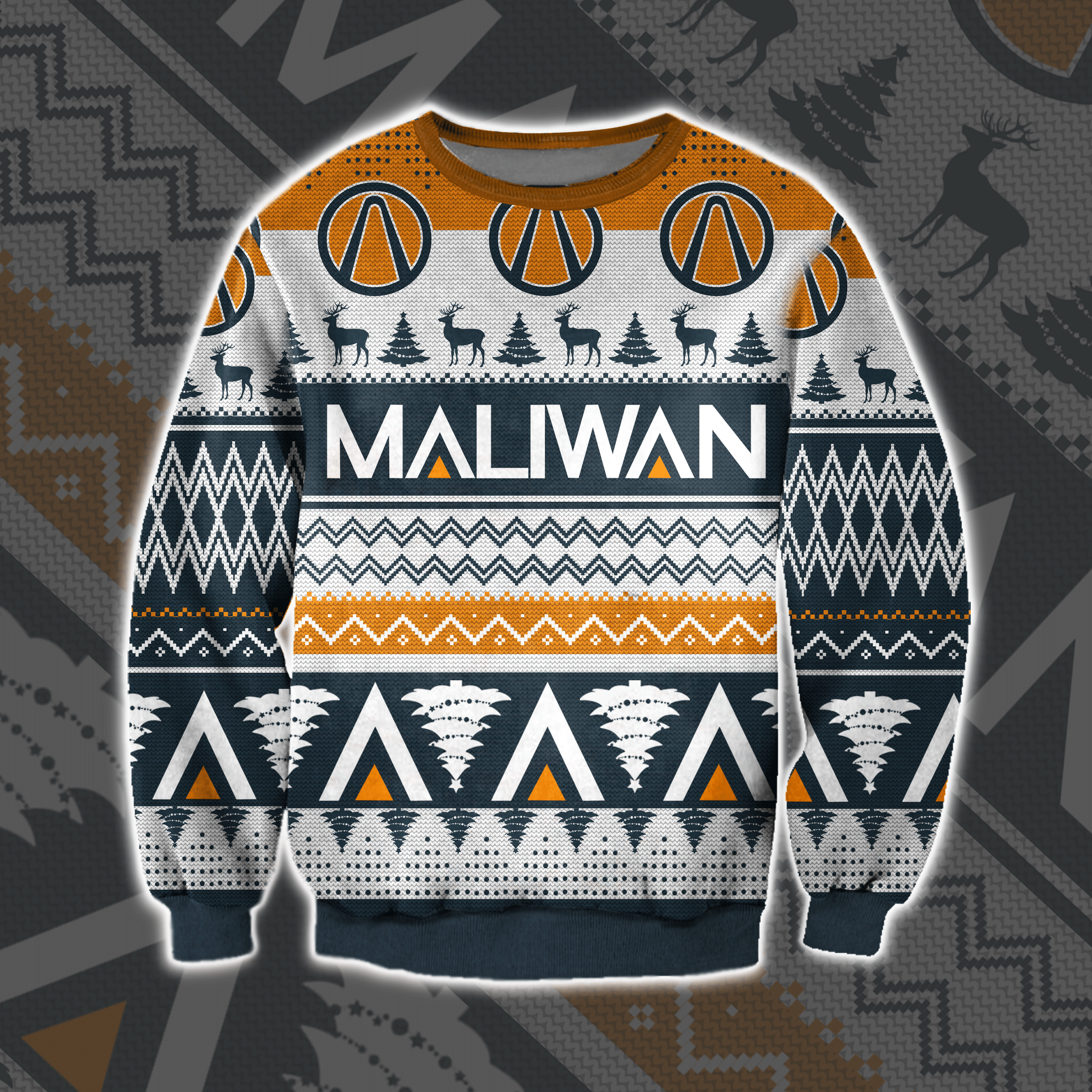Maliwan Borderlands 3D Knitting Pattern Print Ugly Christmas Sweater