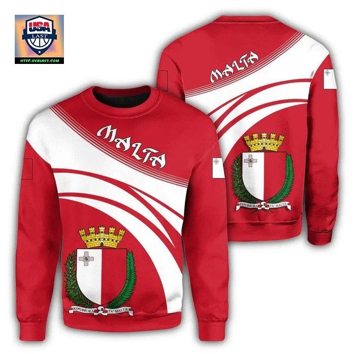 Malta Coat Of Arms Sweater Cricket Style J5W