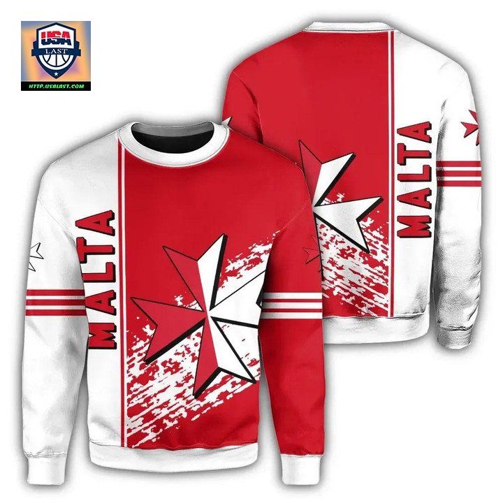 Malta Coat Of Arms Sweater Quarter Style J7