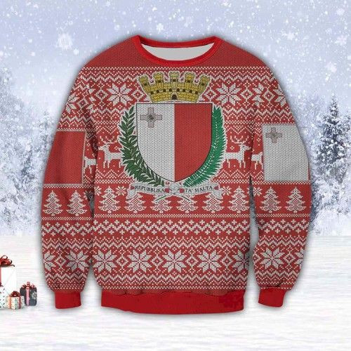 Malta Island Country Ugly Christmas Sweater,