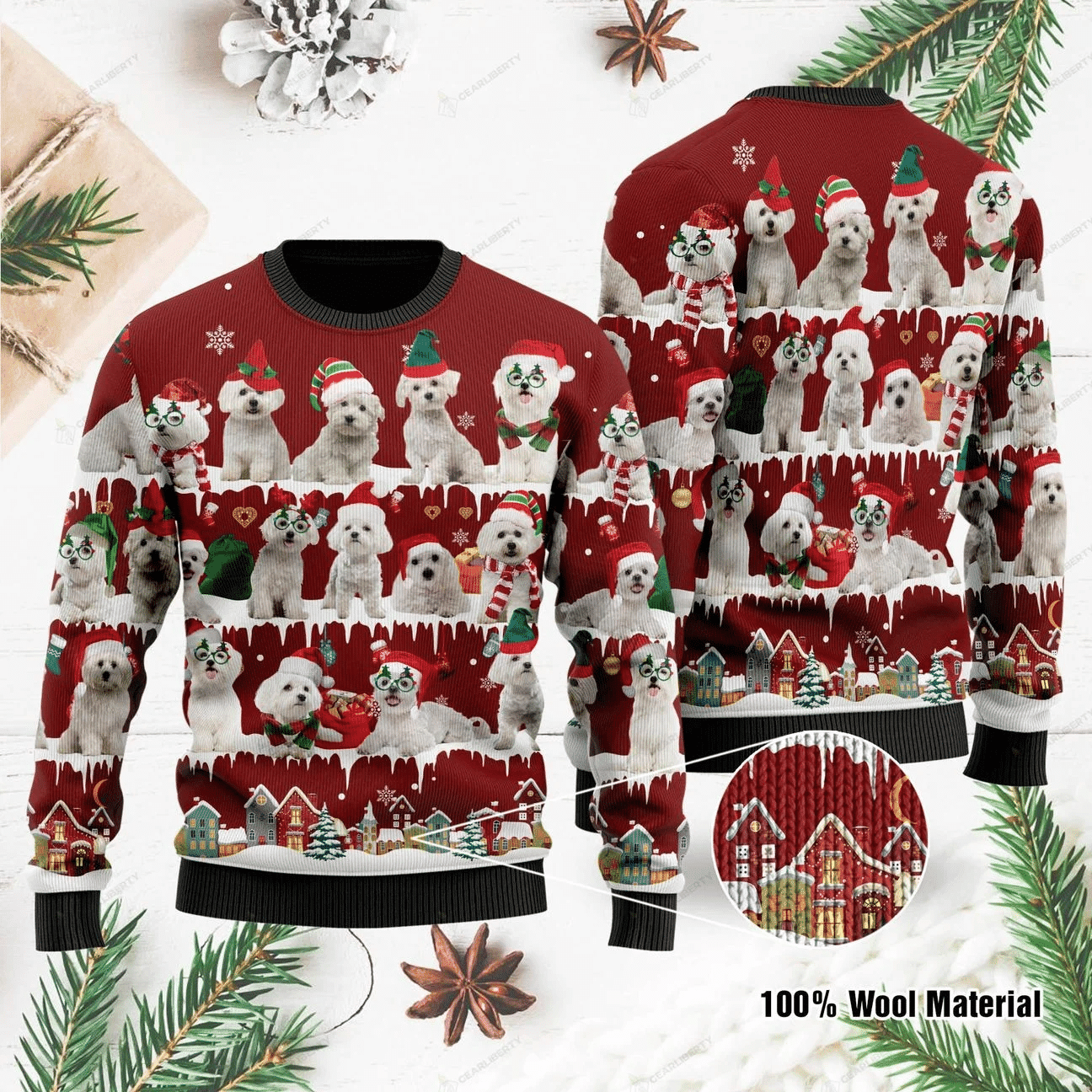 Maltese Ugly Christmas Sweater, Perfect Holiday Gift