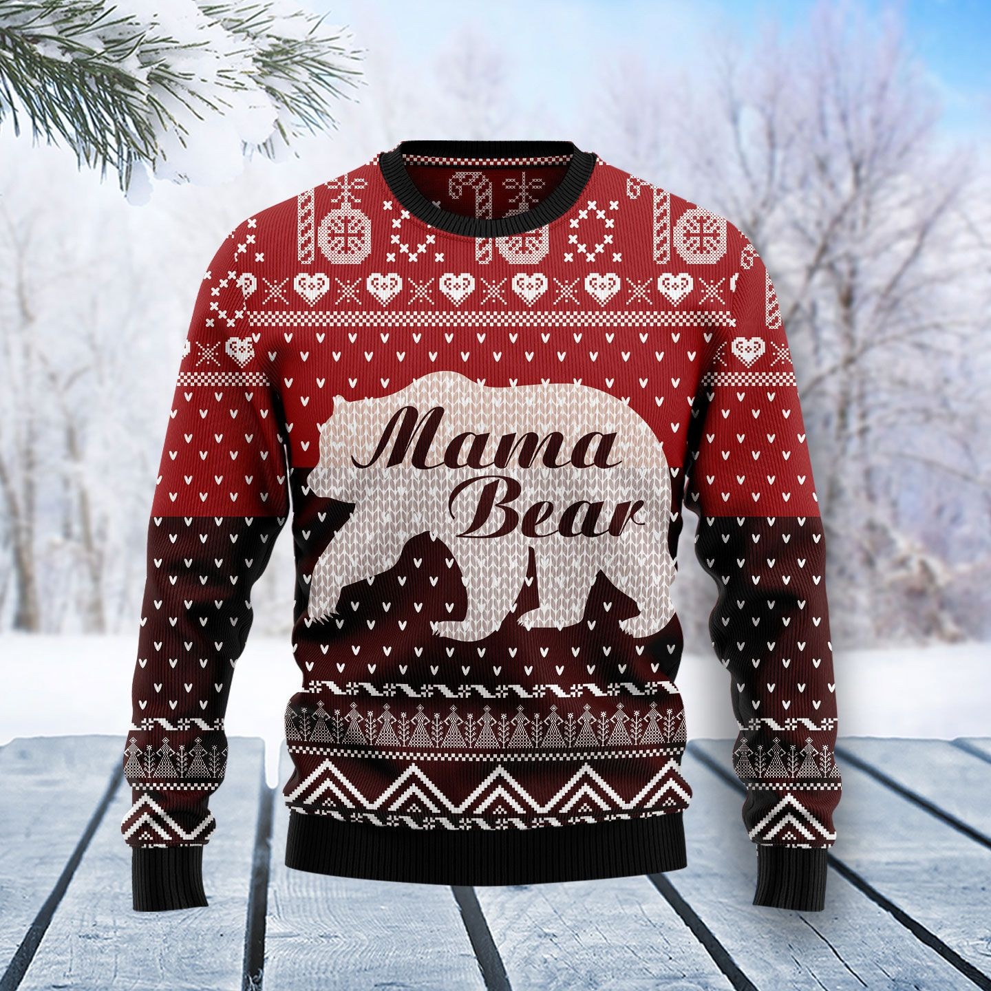 Mama Bear Ugly Christmas Sweater, Perfect Holiday Gift
