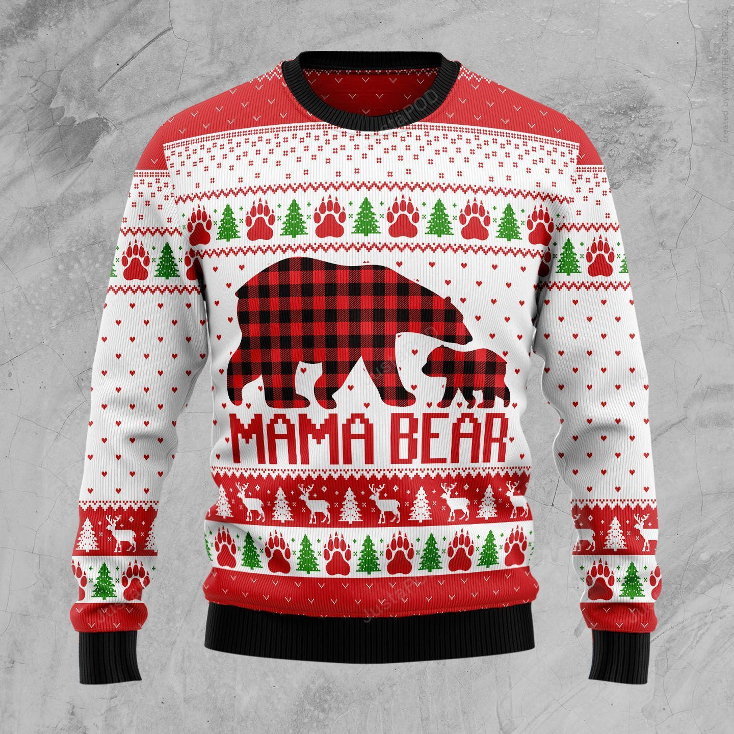Mama Bear Ugly Christmas Sweater, Perfect Holiday Gift